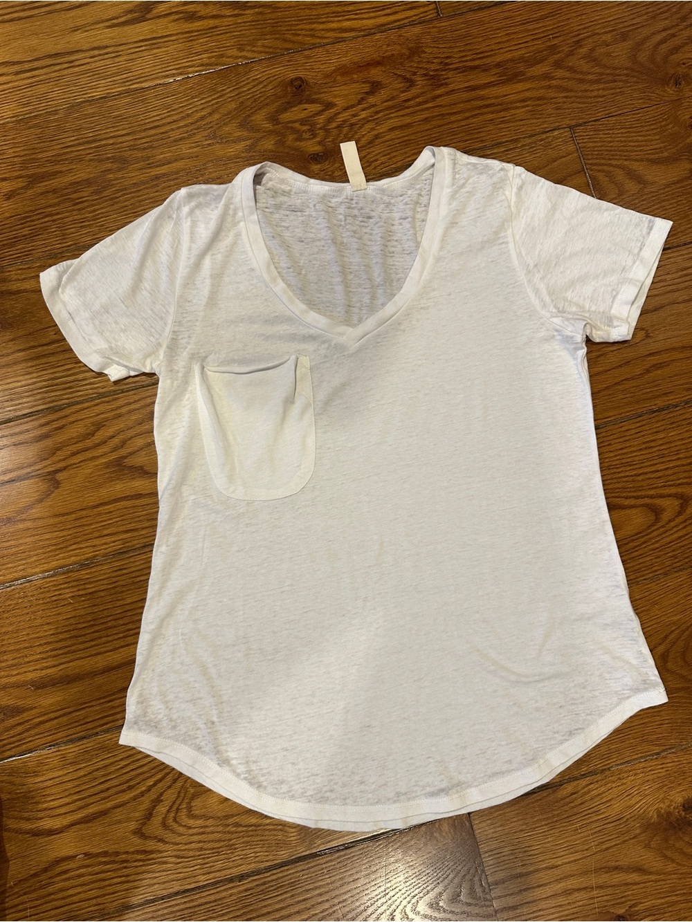 Altar'd State White V-Neck Short Sleeve Pocket Tee